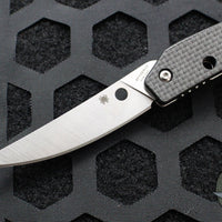 Spyderco Ikuchi Carbon Fiber Handle Satin Flat Ground Compression Lock C242CFP