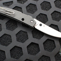 Spyderco Ikuchi Carbon Fiber Handle Satin Flat Ground Compression Lock C242CFP