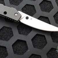 Spyderco Ikuchi Carbon Fiber Handle Satin Flat Ground Compression Lock C242CFP