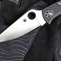 Spyderco Endela Lockback Folder- Black Handle- Satin Flat Ground Blade C243PBK