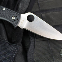 Spyderco Endela Lockback Folder- Black Handle- Satin Flat Ground Blade C243PBK