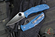 Spyderco Endela Lockback Folder- Cobalt Blue FRN Handle- Satin Flat Ground SPY27 Steel Blade C243PCBL