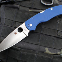 Spyderco Native Chief Folding Knife- Cobalt Blue G-10 Handle- SPY27 Steel Drop Point Satin Blade C244GPCBL