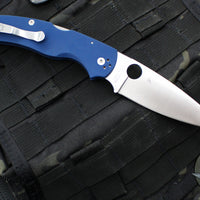 Spyderco Native Chief Folding Knife- Cobalt Blue G-10 Handle- SPY27 Steel Drop Point Satin Blade C244GPCBL