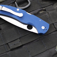 Spyderco Native Chief Folding Knife- Cobalt Blue G-10 Handle- SPY27 Steel Drop Point Satin Blade C244GPCBL