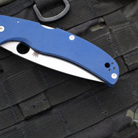 Spyderco Native Chief Folding Knife- Cobalt Blue G-10 Handle- SPY27 Steel Drop Point Satin Blade C244GPCBL