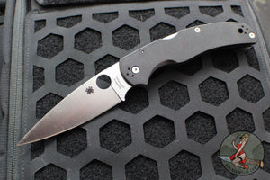 Spyderco Native Chief Folding Knife Black Handle Drop Point Satin Blade C244GP