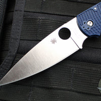 Spyderco Native Chief Folding Knife- Dark Blue FRN Handle- Satin Blade C244PDBL