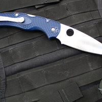 Spyderco Native Chief Folding Knife- Dark Blue FRN Handle- Satin Blade C244PDBL