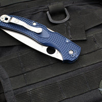 Spyderco Native Chief Folding Knife- Dark Blue FRN Handle- Satin Blade C244PDBL