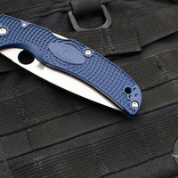 Spyderco Native Chief Folding Knife- Dark Blue FRN Handle- Satin Blade C244PDBL