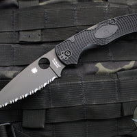 Spyderco Native Chief Folding Knife- Black FRN Handle- Black Full Serrated Blade C244SBBK