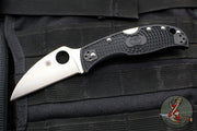 Spyderco RockJumper Black Handle Satin Flat Ground Wharncliffe Lockback Knife C254PBK