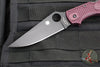 Spyderco Stretch 2 XL Lockback Knife- Burgundy FRN Handle- Black Flat Ground Blade C258BGBKP