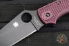 Spyderco Stretch 2 XL Lockback Knife- Burgundy FRN Handle- Black Flat Ground Blade C258BGBKP