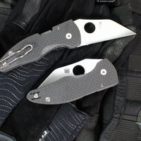 Spyderco Microjimbo Folder- Wharncliffe- Carbon Fiber Handle- Satin Blade C264CFP