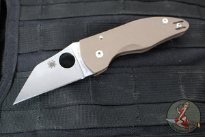 Spyderco Microjimbo Folder- Wharncliffe- Brown G-10 Handle- Satin 15V Blade C264GPBN15V