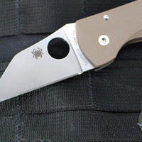 Spyderco Microjimbo Folder- Wharncliffe- Brown G-10 Handle- Satin 15V Blade C264GPBN15V