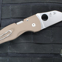 Spyderco Microjimbo Folder- Wharncliffe- Brown G-10 Handle- Satin 15V Blade C264GPBN15V