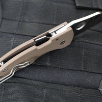 Spyderco Microjimbo Folder- Wharncliffe- Brown G-10 Handle- Satin 15V Blade C264GPBN15V