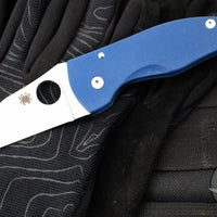 Spyderco Microjimbo Folder- Wharncliffe- Cobalt Blue G-10 Handle- Satin SPY27 Blade C264GPCBL