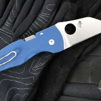 Spyderco Microjimbo Folder- Wharncliffe- Cobalt Blue G-10 Handle- Satin SPY27 Blade C264GPCBL