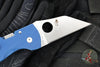 Spyderco Microjimbo Folder- Wharncliffe- Cobalt Blue G-10 Handle- Satin SPY27 Blade C264GPCBL