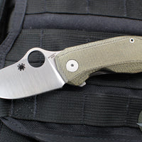 Spyderco SpyNano- Flash Batch- Titanium And Brown Micarta Handle- Satin M398 Steel Blade C268MTIP