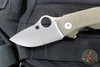 Spyderco SpyNano- Flash Batch- Titanium And Brown Micarta Handle- Satin M398 Steel Blade C268MTIP