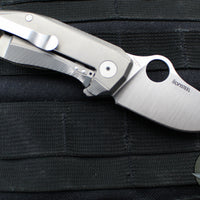 Spyderco SpyNano- Flash Batch- Titanium And Brown Micarta Handle- Satin M398 Steel Blade C268MTIP