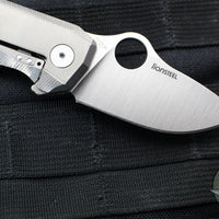 Spyderco SpyNano- Flash Batch- Titanium And Brown Micarta Handle- Satin M398 Steel Blade C268MTIP