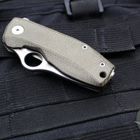 Spyderco SpyNano- Flash Batch- Titanium And Brown Micarta Handle- Satin M398 Steel Blade C268MTIP