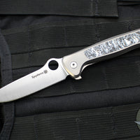 Spyderco Slym R.I.L. Folder- Gray PVD Titanium Handle- Dark Matter Polar FatCarbon Inlay- Stonewash Blade C271TIP