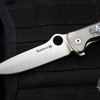 Spyderco Slym R.I.L. Folder- Gray PVD Titanium Handle- Dark Matter Polar FatCarbon Inlay- Stonewash Blade C271TIP