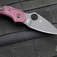 Spyderco Dragonfly Compact Folding Knife- Burgundy FRN Handles- Black PD#1 Steel Blade C28BGBKP2