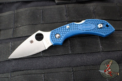 Spyderco Dragonfly Compact Folding Knife- Cobalt Blue FRN Handle- SPY27 Satin Blade C28PCBL2