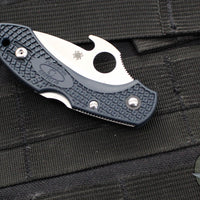 Spyderco Dragonfly Compact Folding Knife- Drop POint- Emerson Opener- Gray FRN Handle- Satin Blade C28PGYW2