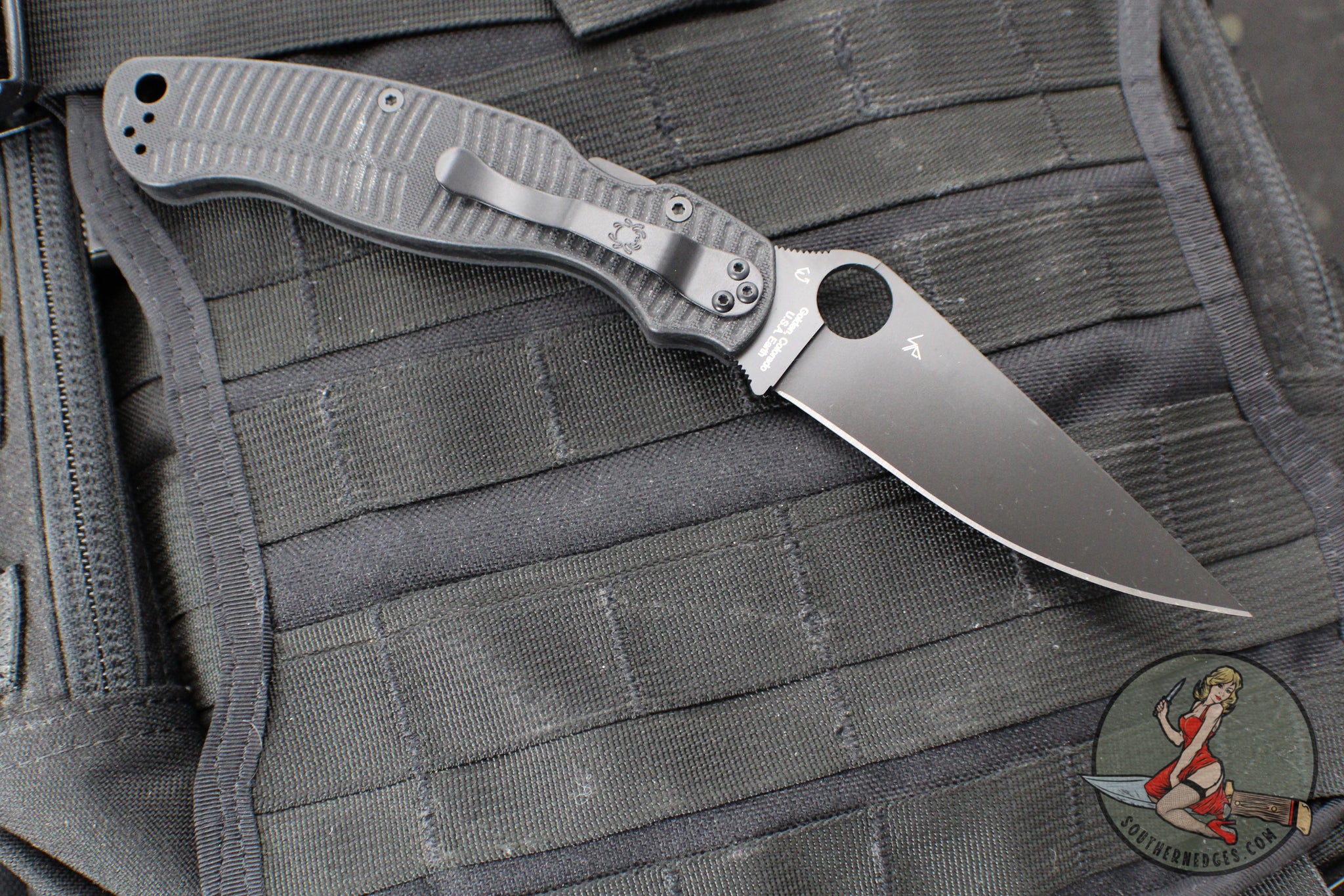 Spyderco Military Folding Knife- Modified Clip Point- Salt- Black G-10 ...