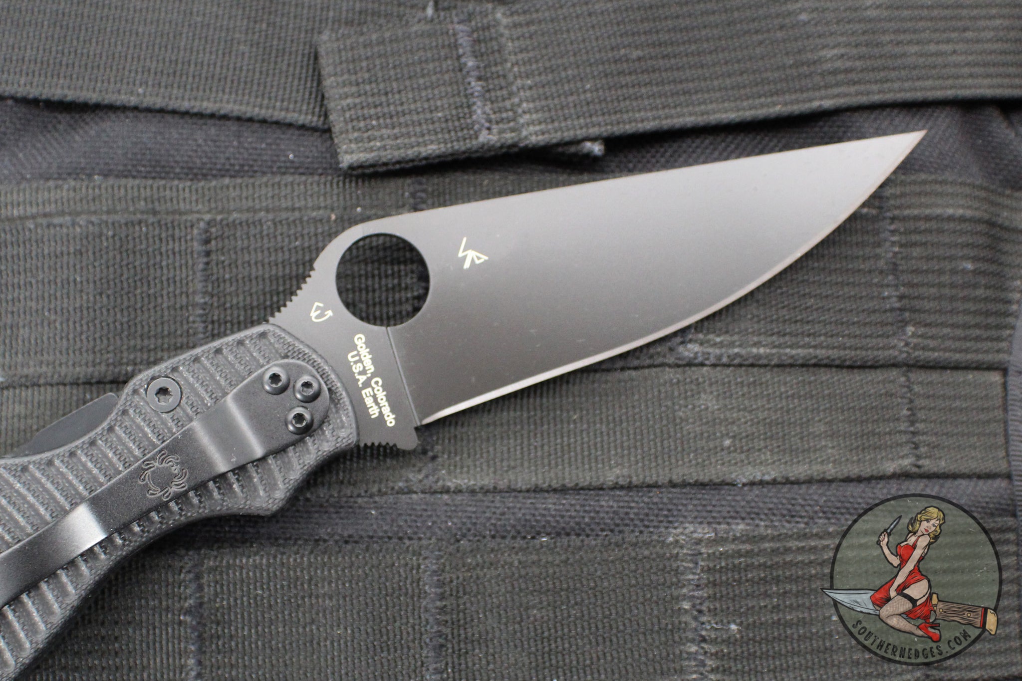 Spyderco Military Folding Knife- Modified Clip Point- Salt- Black G-10 ...