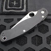 OLD Spyderco Military Folding Knife- Compression Lock- Modified Clip Point- Black G-10- Satin Blade C36GP2