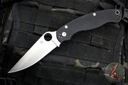 Spyderco Military Folding Knife- Compression Lock- Modified Clip Point- Black G-10- Satin Blade C36GP2
