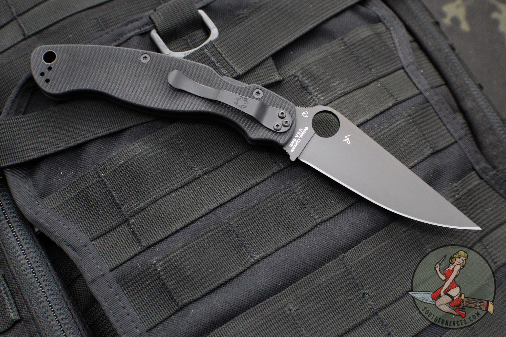 Spyderco Military 2 Folding Knife- Modified Clip Point- Black G-10 Sca ...