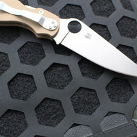 Spyderco Military Folding Knife- Modified Clip Point- Brown G-10- Satin CPM15V Steel Blade C36GPBN15V2