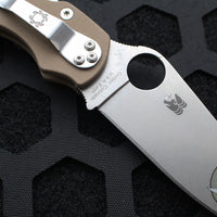 Spyderco Military Folding Knife- Modified Clip Point- Brown G-10- Satin CPM15V Steel Blade C36GPBN15V2