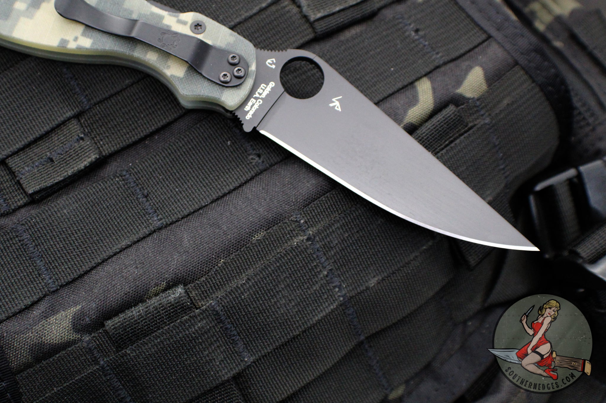 Spyderco Military Folding Knife- Modified Clip Point- Digital Camo G-1 ...