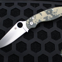 Spyderco Military Folding Knife- Modified Clip Point- Digital Camo G-10 with Satin Blade C36GPCMO2