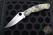 Spyderco Military Folding Knife- Modified Clip Point- Digital Camo G-10 with Satin Blade C36GPCMO