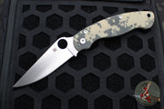 Spyderco Military Folding Knife- Modified Clip Point- Digital Camo G-10 with Satin Blade C36GPCMO2