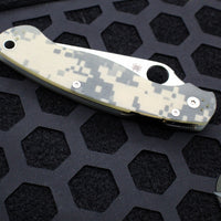 Spyderco Military Folding Knife- Modified Clip Point- Digital Camo G-10 with Satin Blade C36GPCMO2