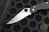 Spyderco Military 2 Folding Knife- Modified Clip Point- Black G-10 Scales- Satin Full Serrated Blade C36GS2